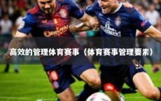 高效的管理体育赛事（体育赛事管理要素）