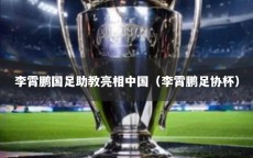 李霄鹏国足助教亮相中国（李霄鹏足协杯）