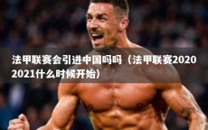 法甲联赛会引进中国吗吗（法甲联赛20202021什么时候开始）